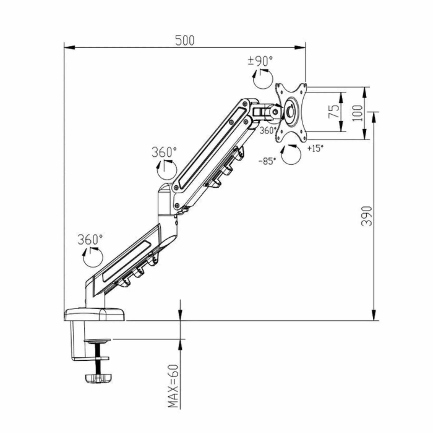 Flexispot F5 მონიტორის სამაგრი